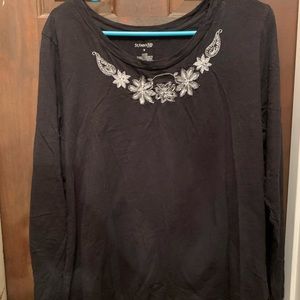 Women’s Black Long Sleeve Size 1X St. John’s Bay Blouse